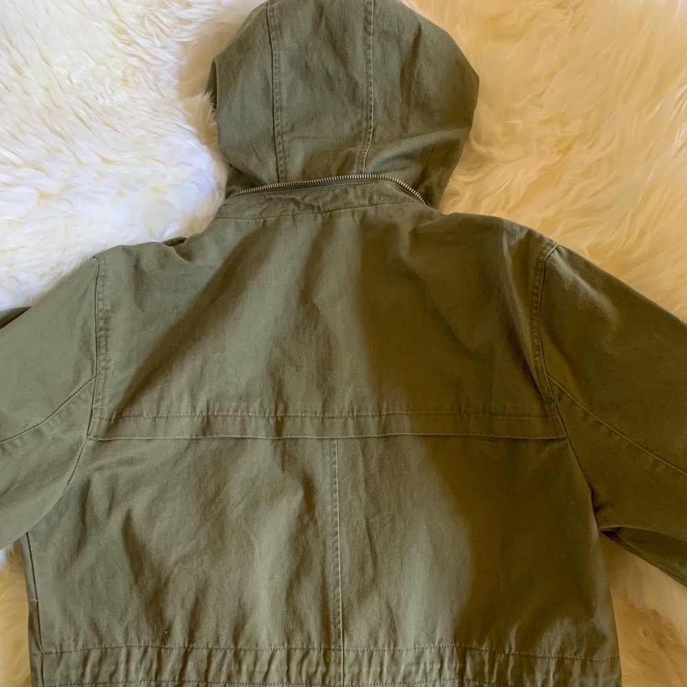 7 For All Mankind Green Trench Coat Jacket Size M - Picture 8 of 12